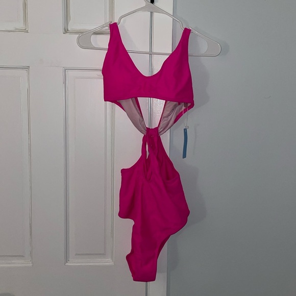 Popvil Knot Cutout Hotpink One Piece Swimsuit - Picture 3 of 4